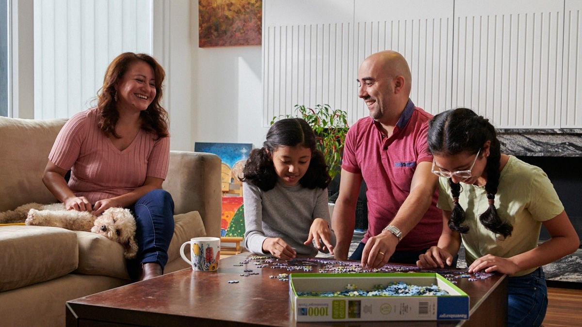 Family enjoying their new home Variable rate home loan