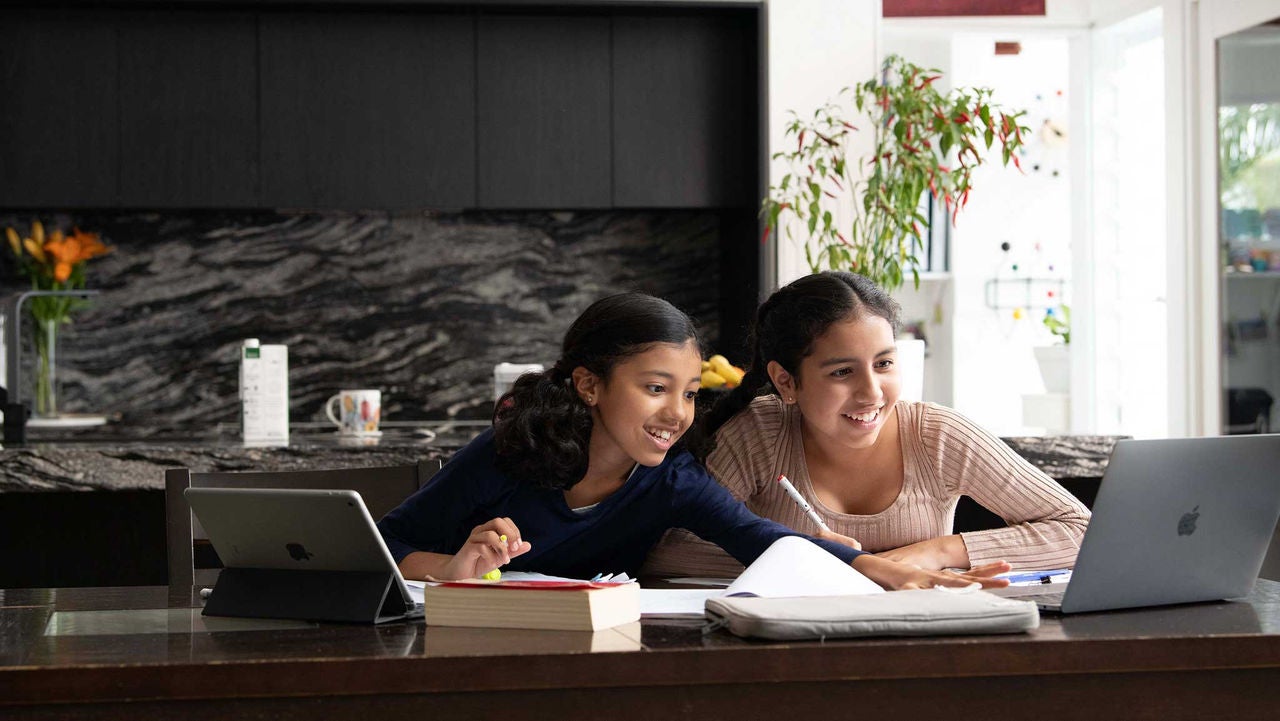 children studying